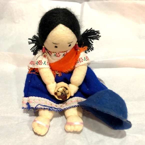 DOLL handmade Woven Wool made in south america souvenir native doll 6” NWOT - Picture 8 of 8
